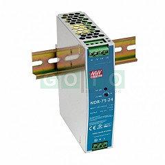 NDR-75-48 Switching Power Supply    DIN rail  Output 76,8W 48VDC ; 1,6A   Metal case