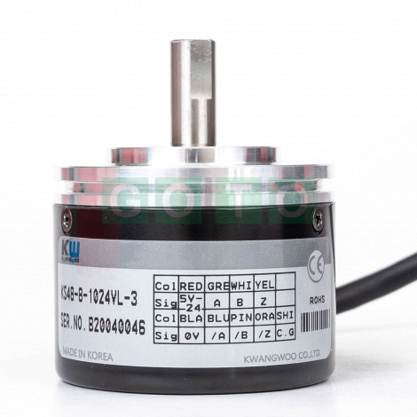 KS48-8-1024VL-3 Rotary Encoder, 1024 pulses/rev, 5–24 V DC