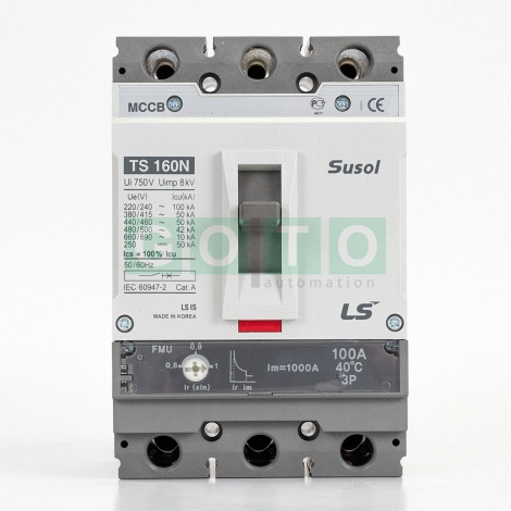 TS160N FMU  100A 3POL  Susol MCCB   Low voltage circuit breaker   50kA