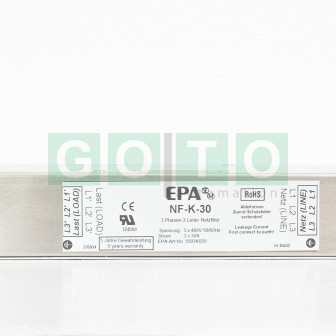 EPA NF-K-30 COMPACT 3 PHASE FILTER 2STAGE 30A/480VAC