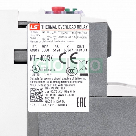 LS Metasol Bimetalni rele MT-400/3K, 265A 200-330A   