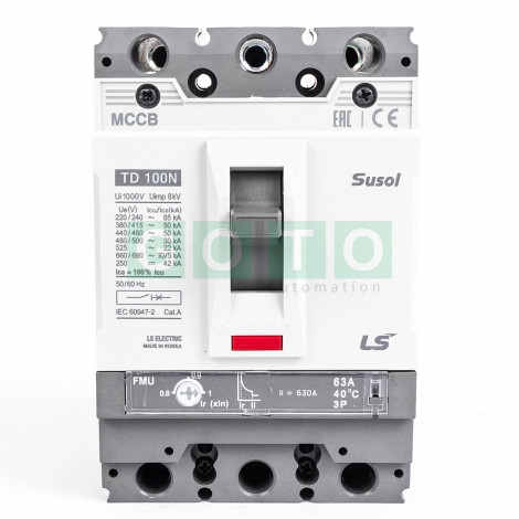 TD100H FMU 63A 3POL Susol MCCB   Low voltage circuit breaker  85kA