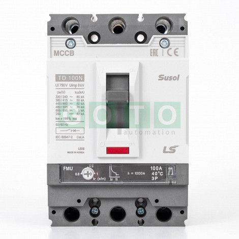 TD100N FMU 100A 3POL Susol MCCB   Low voltage circuit breaker  50kA