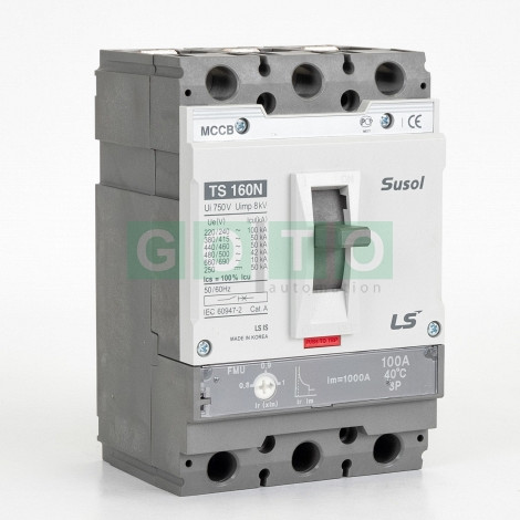 TS160N FMU  100A 3POL  Susol MCCB   Low voltage circuit breaker   50kA