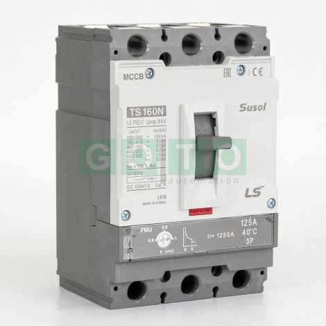 TS160N FMU 125A 3POL  Susol MCCB   Low voltage circuit breaker  50kA