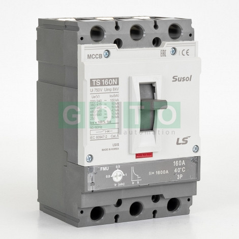 TS160N FMU 160A 3POL  Susol MCCB   Low voltage circuit breaker   50kA