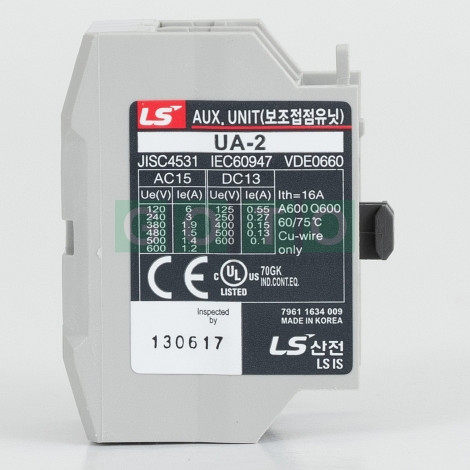 UA-2 1a1b; 1NO+1NC Aux contact unit for MC Contactors
